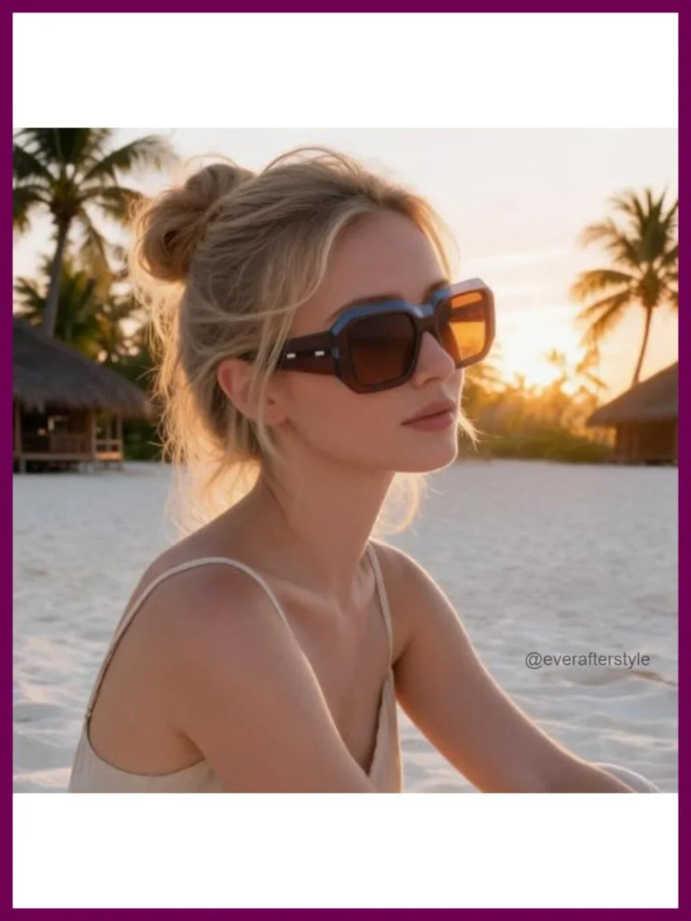 Oversized Acetate Polarized Sunglasses for Women UV400 Protection